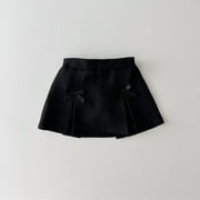 Avrntaa Baby Girls Uniform Bow Pleated Skort - Toddler Summer Casual Solid Color Skirt 6Months-3Years